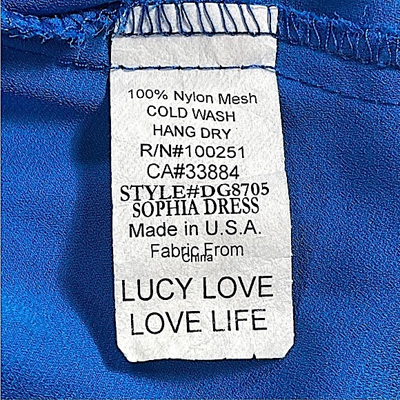 Lucy Love size small Sophia blue lace mini dress, strapless, attached slip EUC - Picture 11 of 12